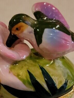 Darice Mini Porcelain Trinket Box in Lime Green with Gold Accent